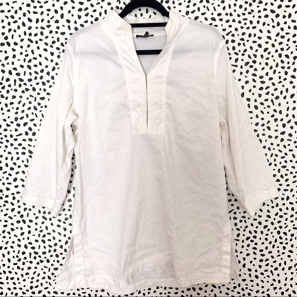 Eileen Fisher Tops - Eileen Fisher | White Tunic length pop over  top L